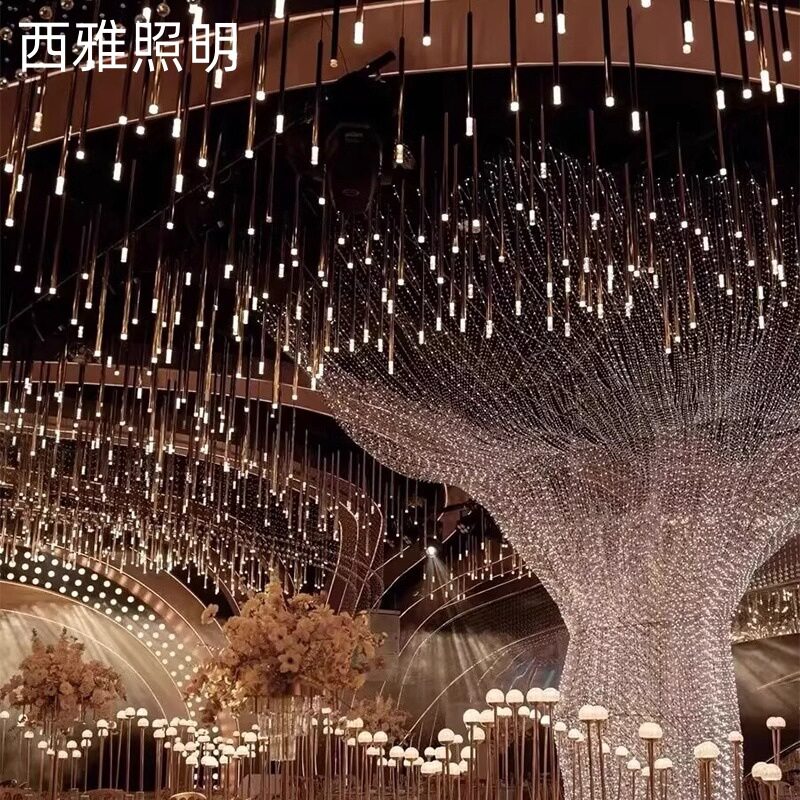 爆款金色火柴灯婚庆吊顶挂灯