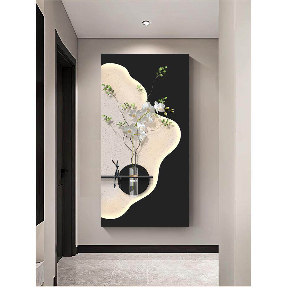 水培绿植玄关装饰画现代简约走廊过道挂画2025新款入户门口墙壁画