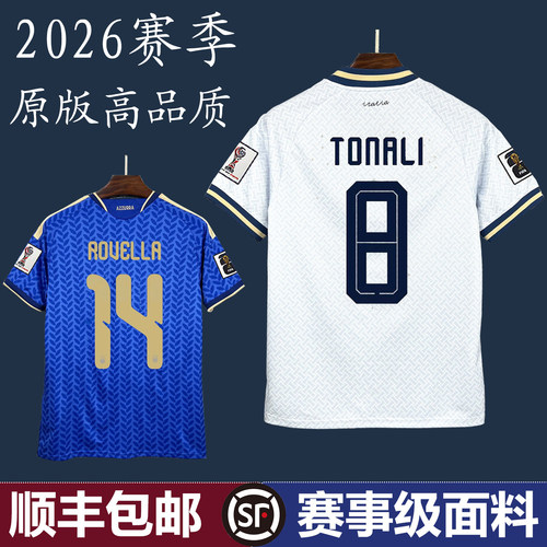 2026意大利国家队球衣主场客场球员版基耶萨巴乔儿童比赛足球服男