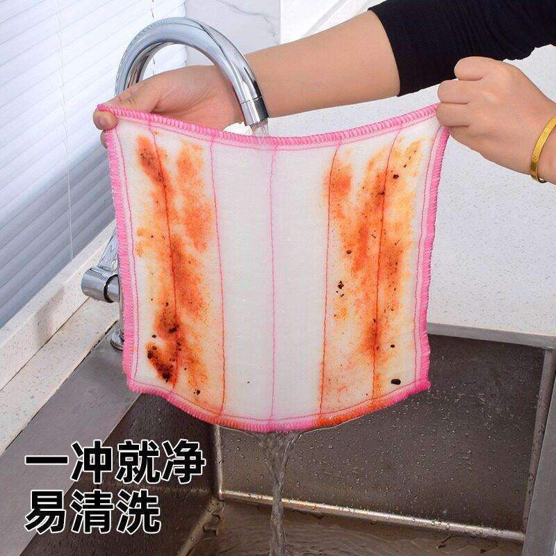 洗碗布家用吸水不掉毛洗碗巾厨房专用巾百洁布不易沾油纯棉抹布