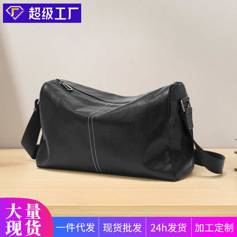 2026新款新款真皮男包头层牛皮大容量男式斜挎包简约休闲横款男士