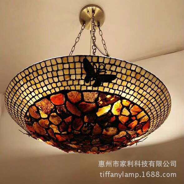 厂家直销欧式复古马赛克酒店仿古灯饰简约时尚50cm原单头餐厅吊灯