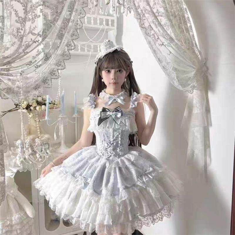 萌糖恋曲芭蕾风洛丽塔连衣裙jsk吊带粉蓝色蛋糕公主生日礼服古典