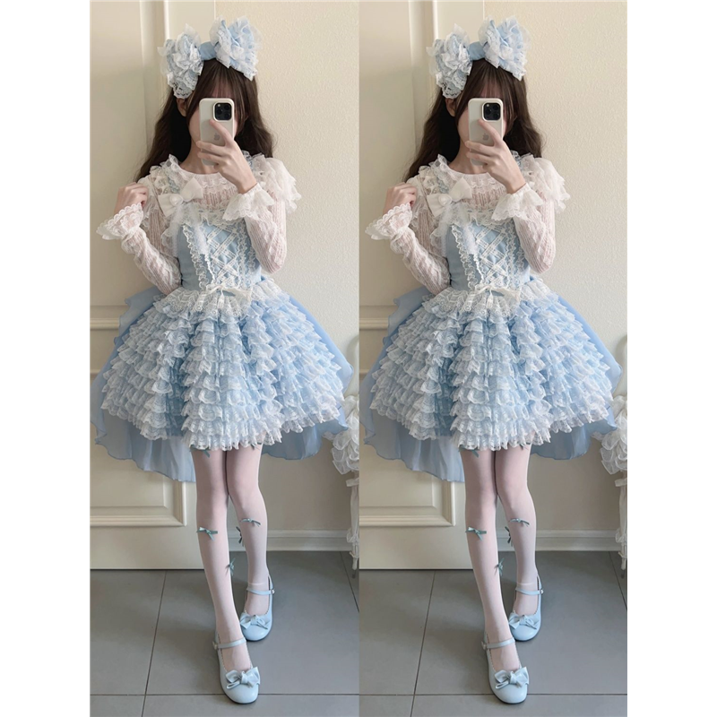 千层蕾蕾白糖少女洛丽塔JSK