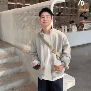 420g重磅短款立领卫衣开衫男生春秋季2025新款上衣外套休闲宽松