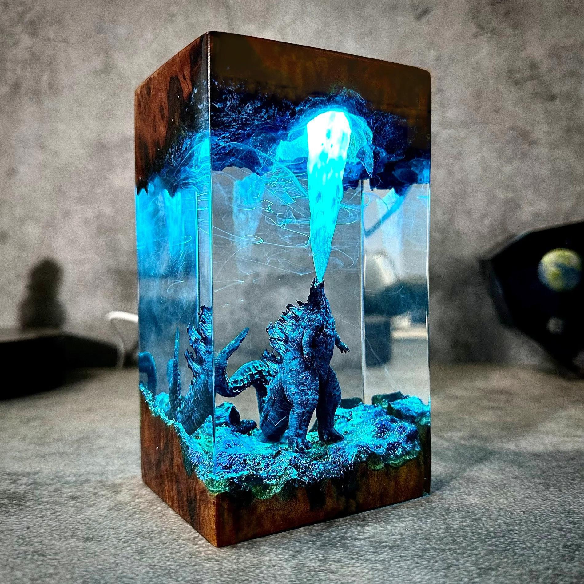 哥斯拉原子呼吸灯Godzilla Monster Resin Lamp怪兽吐息树脂夜灯