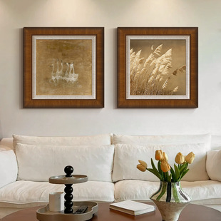 《天鹅湖》中古风客厅装饰画美拉德高级感复古餐厅挂画主卧组合画