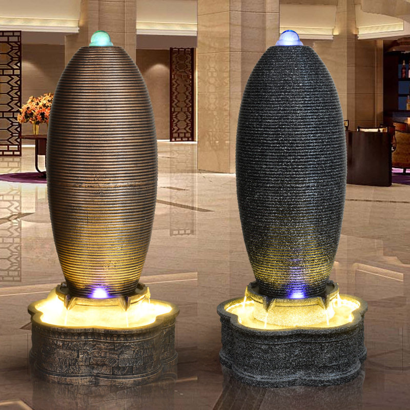 欧式假山流水喷泉造景装饰招财蛋客厅玄关加湿器水景落地景观摆件