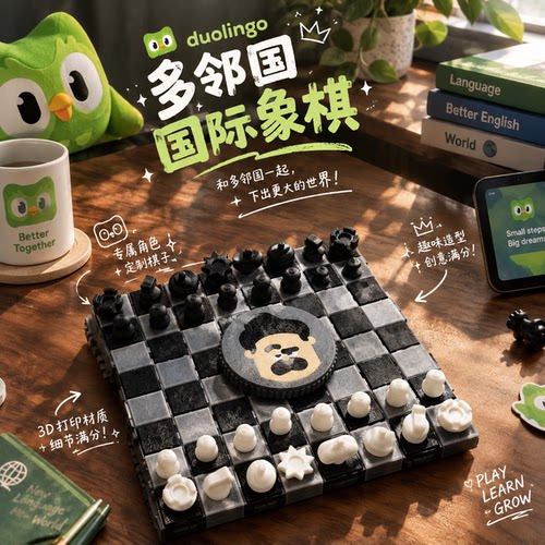 多邻国国际象棋Oscar卷轴棋盘