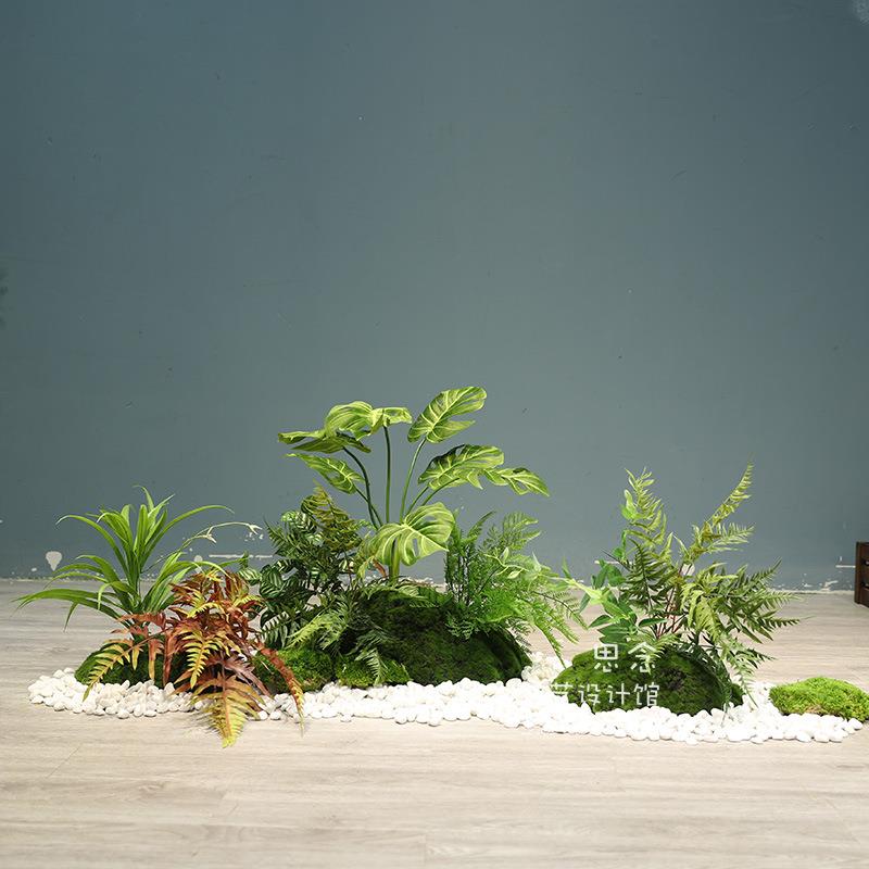 小造景小植物墙角花槽玄关仿真植物简约餐厅居家摆设桌台柜台装饰