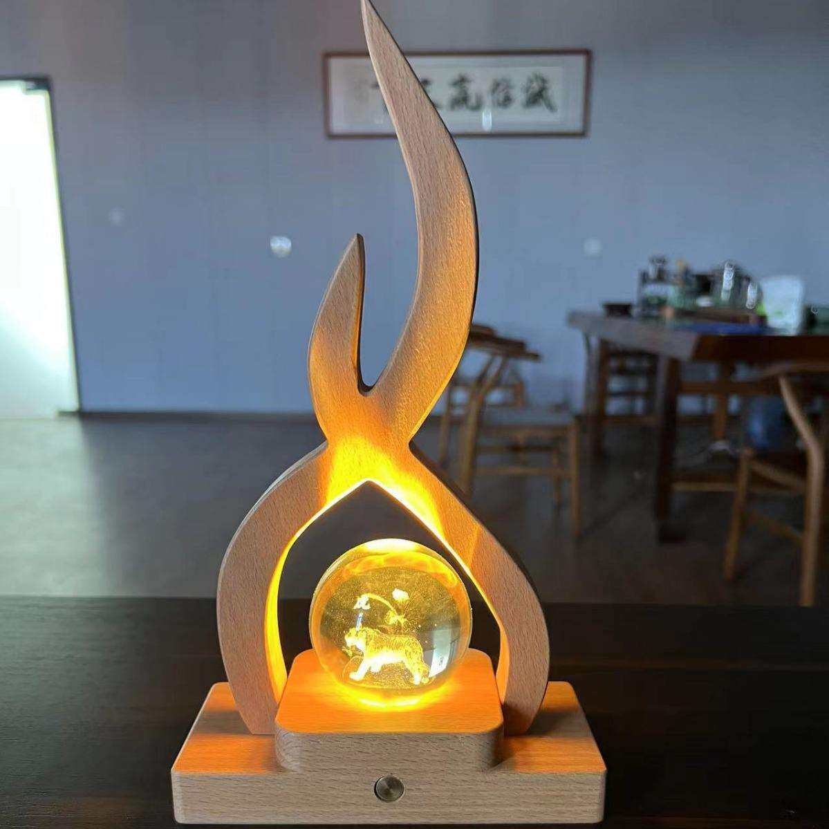 创意发光摆件底座客厅家居酒柜玄关桌面摆件高级装饰触摸开关可充
