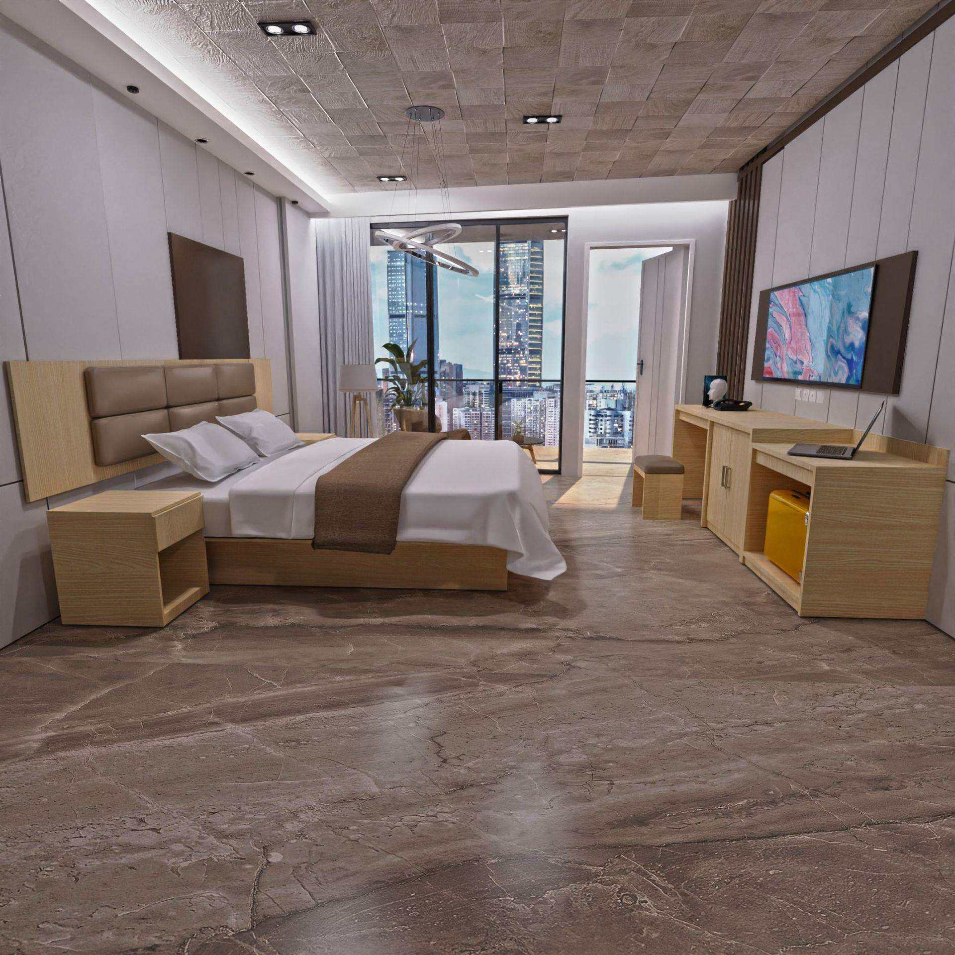 新款快捷酒店家具标间全套床商务宾馆公寓出租房家具床民宿电视柜