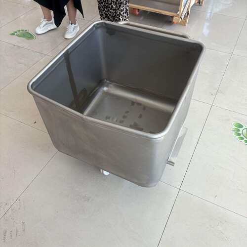 鸡柳加工周转车 不锈钢腌制小料车设备 猪肉圆角料斗车 厂家供应