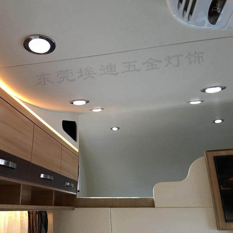游艇灯房车灯防水LED天花灯,暖白内顶装饰灯,12V低压吸顶灯照明