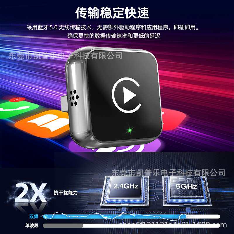 无线Carplay盒子有线转无线carplay安卓auto无损升级智能转换器