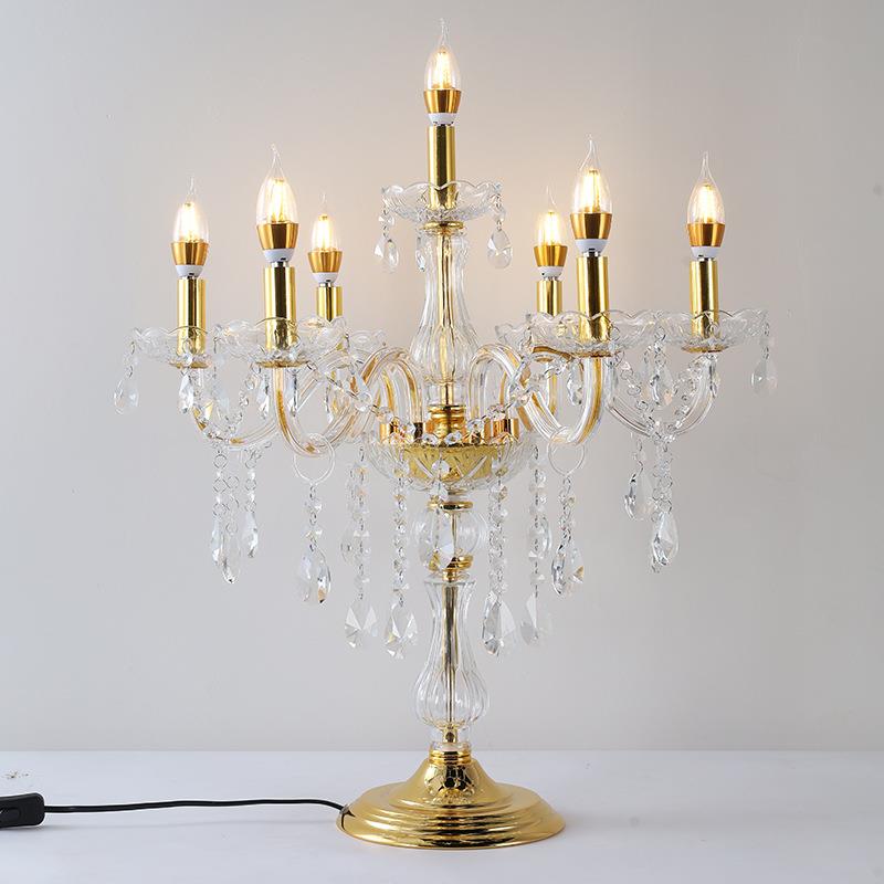 欧式客厅落地灯轻奢卧室床头蜡烛台灯别墅书房餐厅LED装饰桌灯具