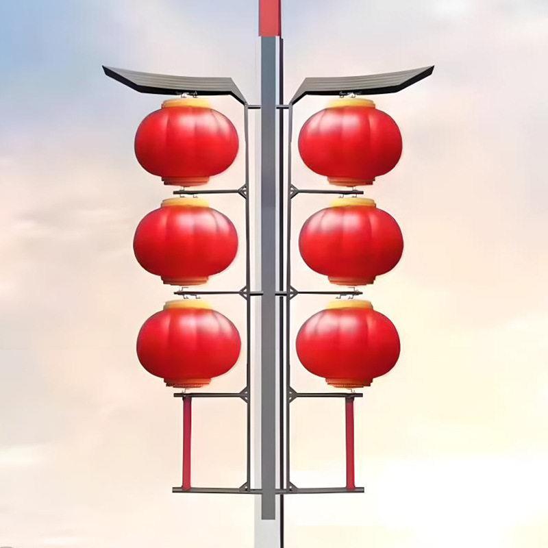 中国结，路灯中国结，亚克力中国结，灯杆装饰品，LED中国结，