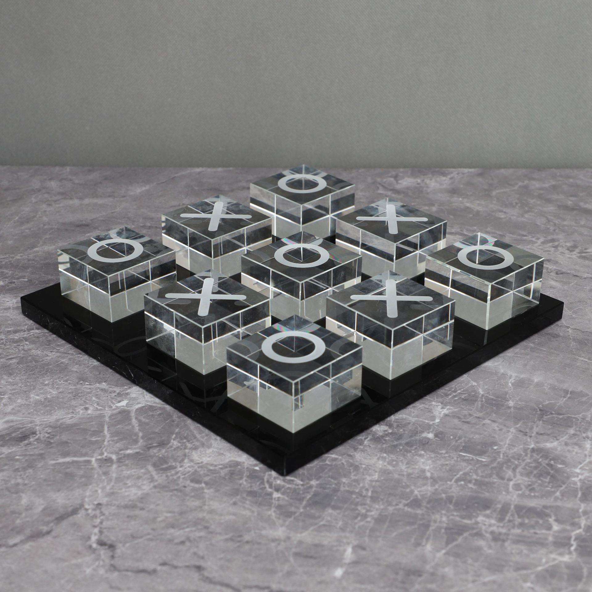 现代简约XO水晶棋盘艺术摆件样板间电视柜茶几客厅桌面家居装饰品