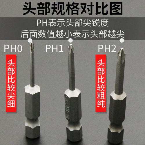 单头电动强磁性十字批头螺丝s2钢ph0/ph1/ph2气动风批75mm起子头