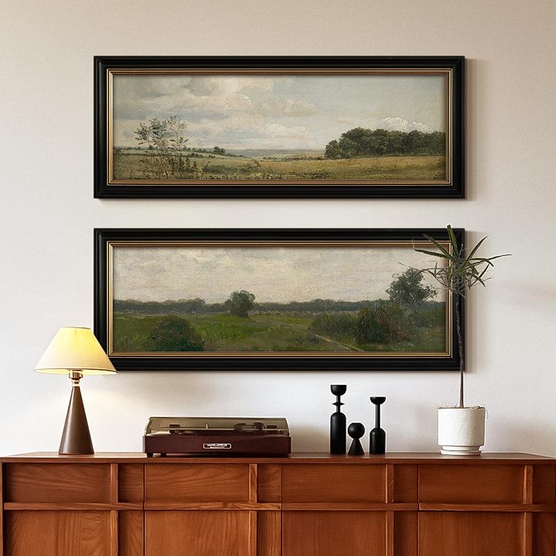 《森林》油画法式复古古典风景画南法风客厅装饰画中古风玄关挂画