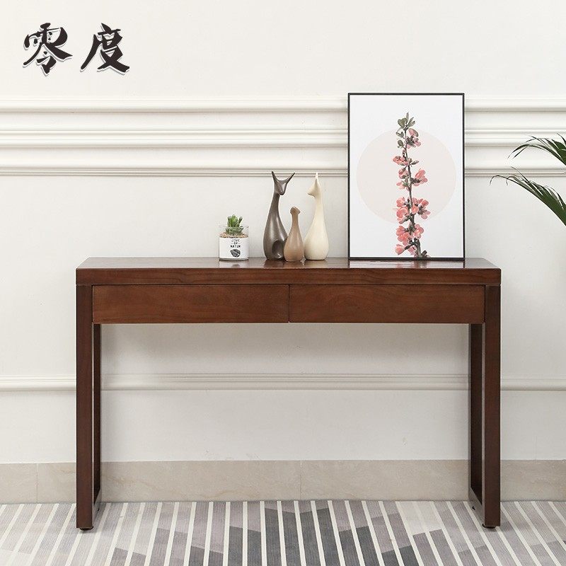 北欧简约新中式家用实木玄关桌长条边几供案台入户门厅靠墙抽屉柜