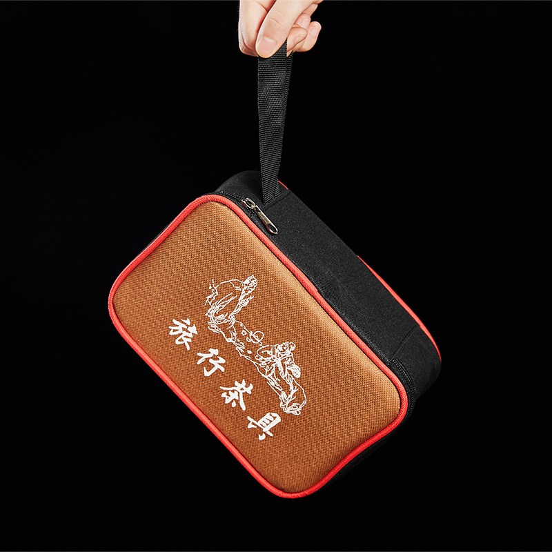 宜兴紫砂快客杯户外便携包式单人茶具小套装旅游随身陶瓷泡茶壶杯