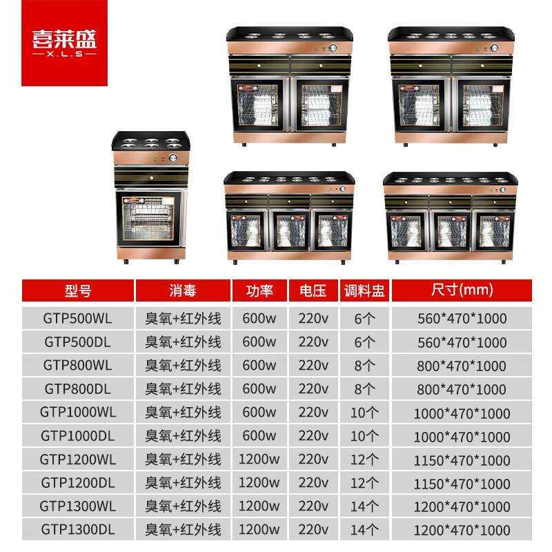 喜莱盛茶水柜消毒柜商用调料柜带抽屉火锅店自助餐保洁柜带调料盒