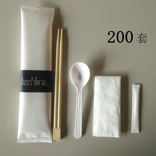 外卖一次性筷子勺子套装高档包邮打包四件套餐巾纸组合双生筷定制