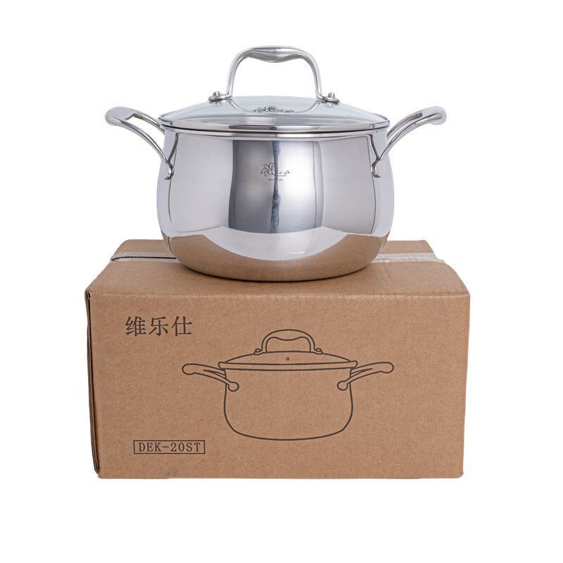 维乐仕316不锈钢汤锅炖锅加厚蒸锅辅食锅配蒸笼电磁炉通用20cm