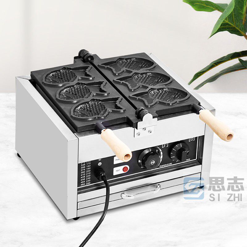 商用电热鲷鱼烧一板三孔韩式小鱼饼机五谷鱼饼机烤饼机雕鱼烧机器