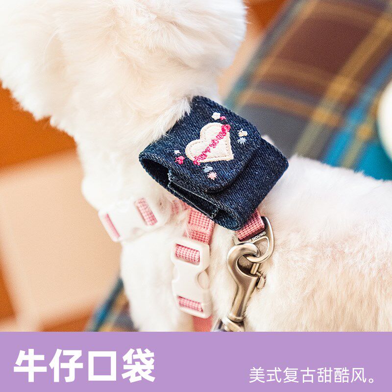 狗狗毛绒款胸背带小型犬泰迪比熊秋冬保暖背心猫咪舒适宠物牵引绳