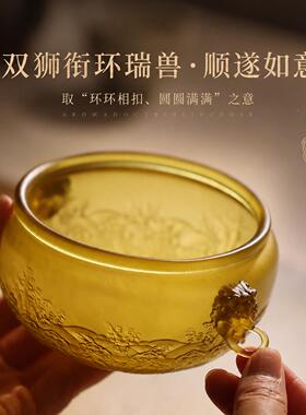 号手工琉璃刻线炉家用室雕内沉檀香香插香供奉上香宣德炉大双耳琉