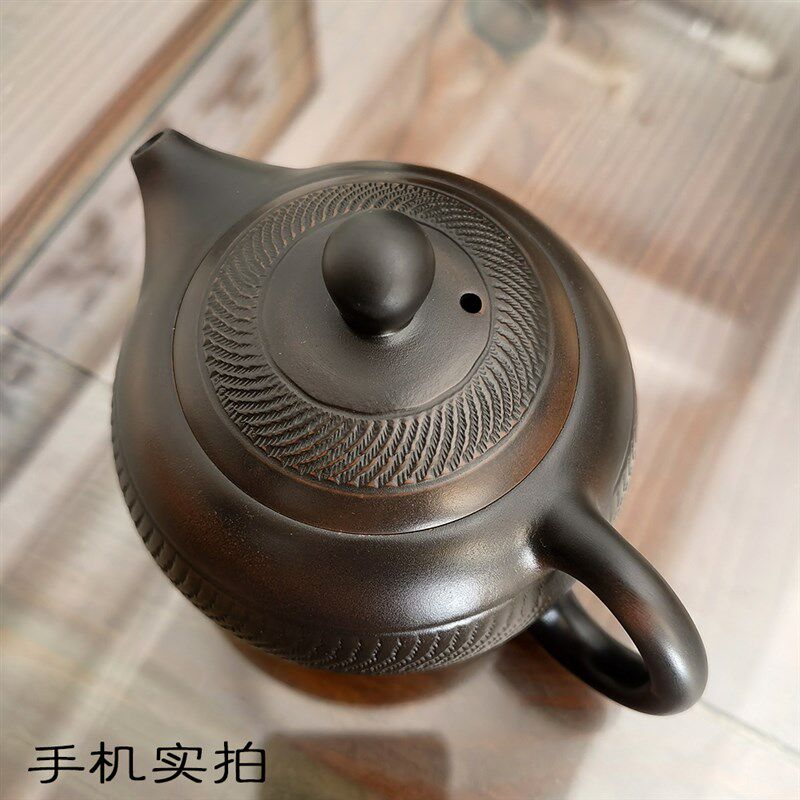 建水紫陶茶壶功夫茶具西施壶紫砂陶瓷全手工原矿泡茶单壶素烧可养