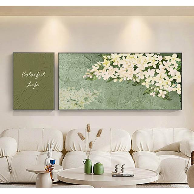 绿植花卉现代简约客厅沙发装饰画北欧挂画组合二联画奶油风壁画卧