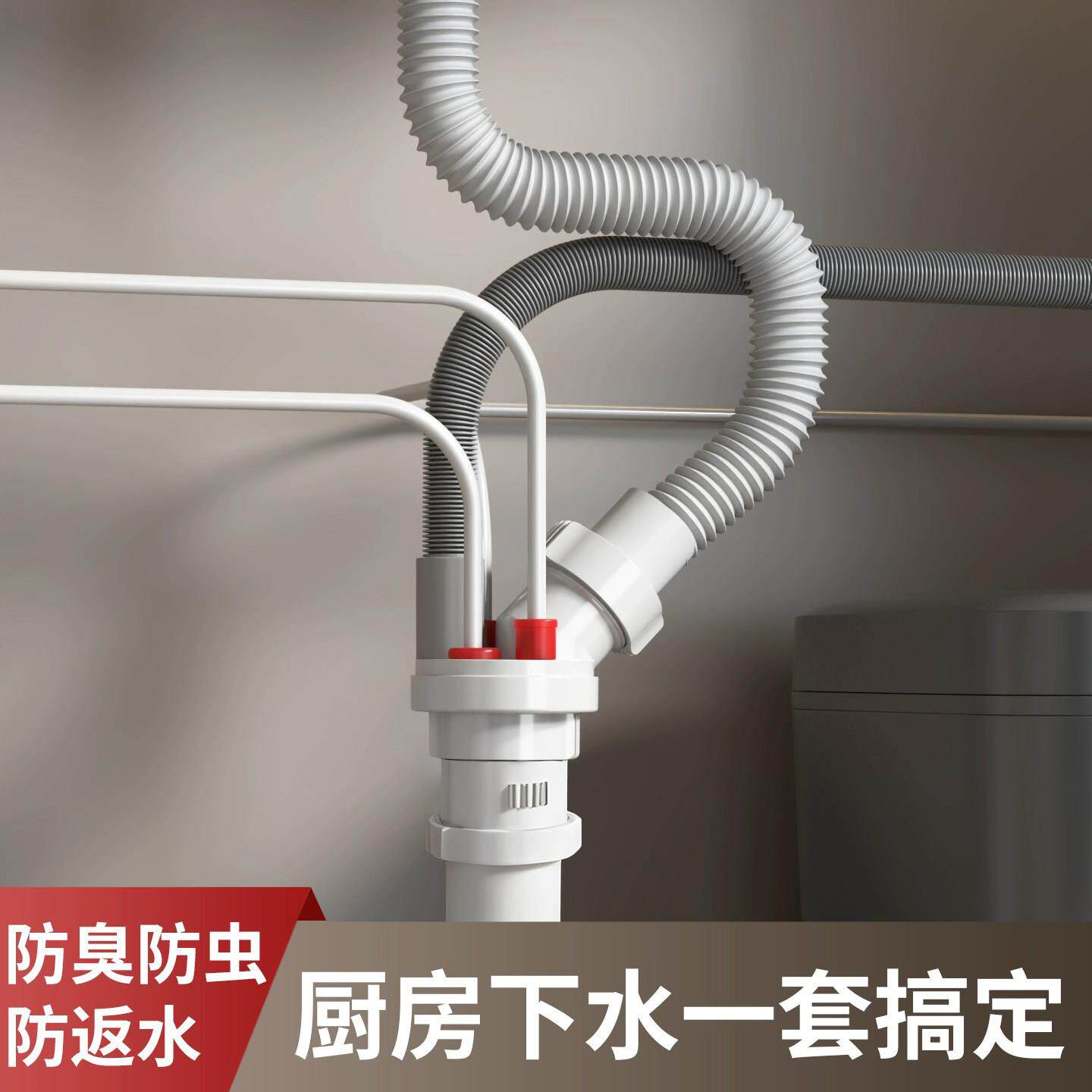 房下水道防反0水倒灌返二楼止逆阀5下水管防臭神厨管道防返器专用