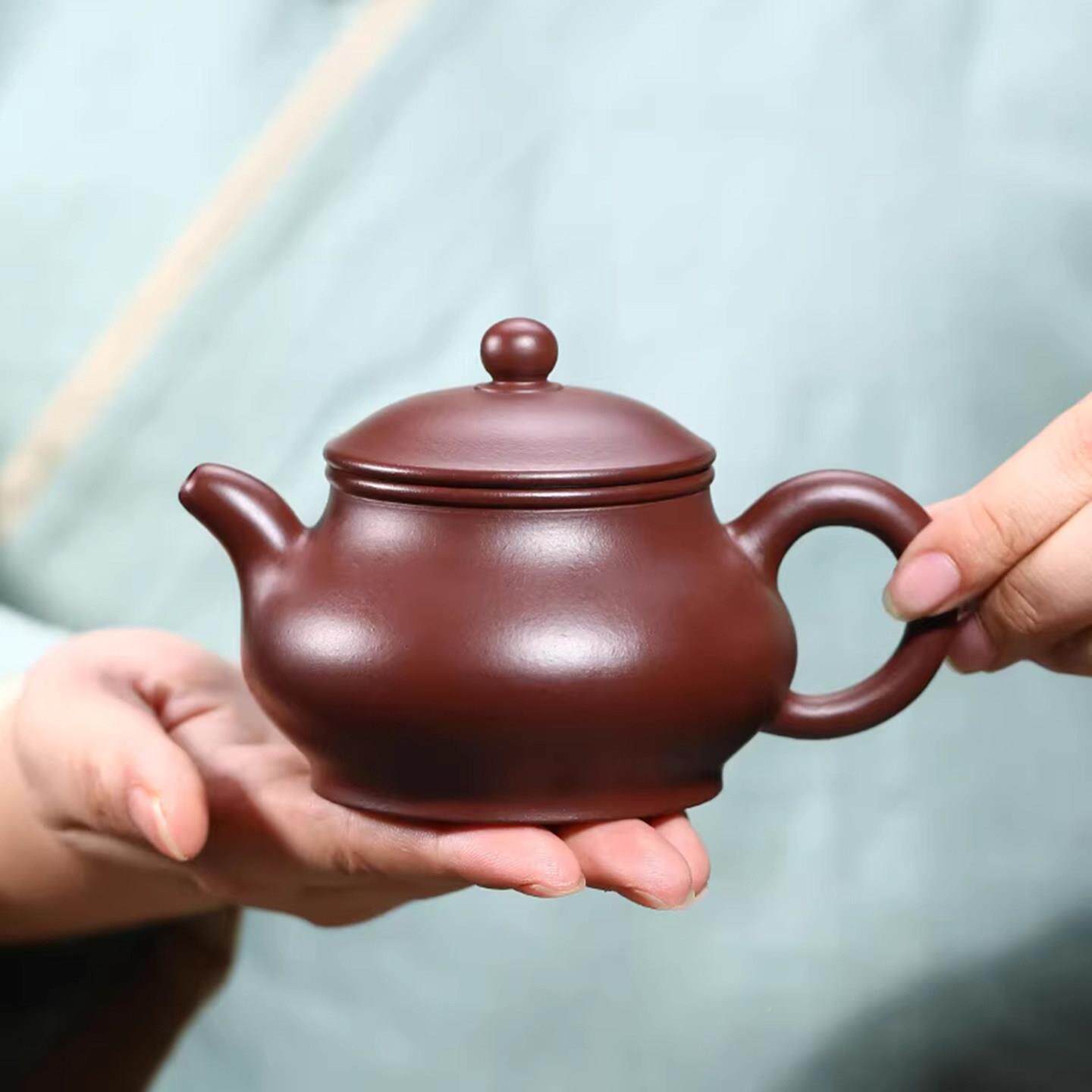 金镶玉紫泥砂壶紫砂壶潘壶矿紫茶壶手原工茶具2泡茶壶家用单壶206