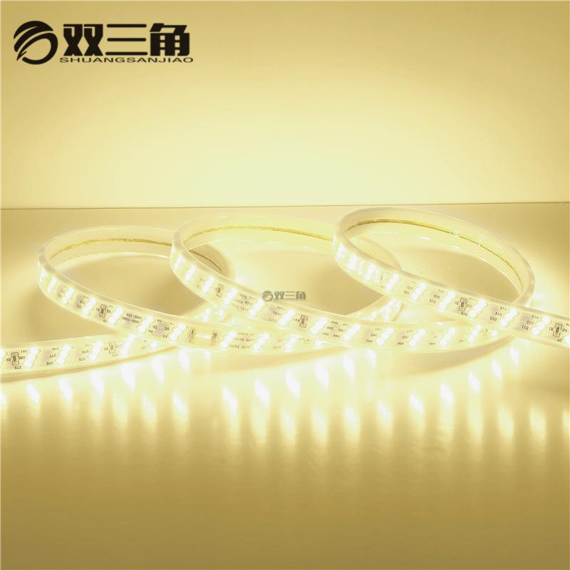 LED灯带2835高压三排双排180珠雨防水rgb三色变光软灯条厂家