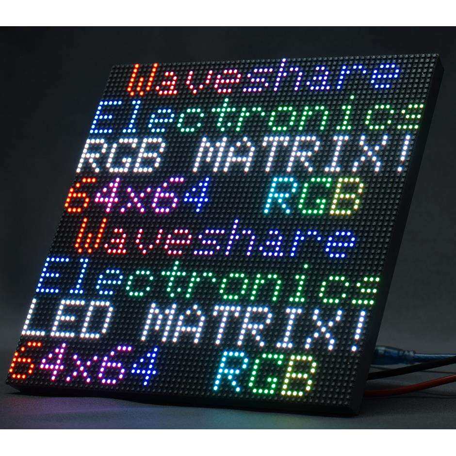RGB全彩LED点阵3mm间距显示屏64×64亮度可调 板载4096个RGB LED