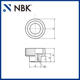 NBK 机械配件厂家直供 KIFS塑料微型不锈钢材质尼龙6黑内螺纹旋钮