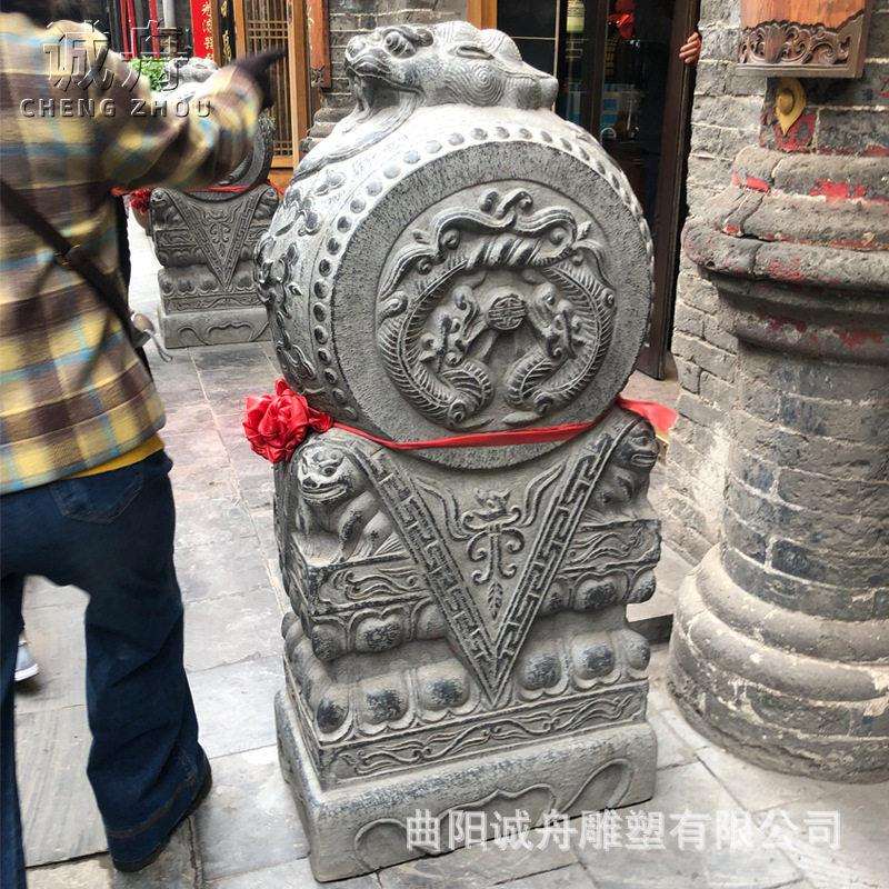 抱鼓石一对青石仿古门墩石鼓户外园林农村自建房别墅门口摆件