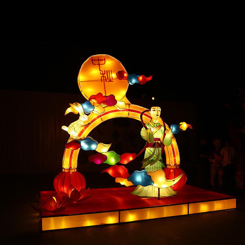 户外大型传统节日花灯铁艺框架中秋主题花灯造型春节元宵灯展摆件