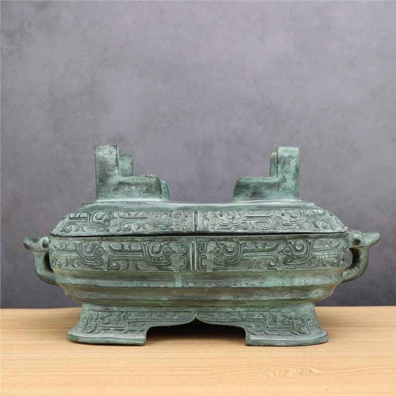 文庙礼器祭祀摆件青铜器 青铜簠 祠堂祭祖活动祭孔道具
