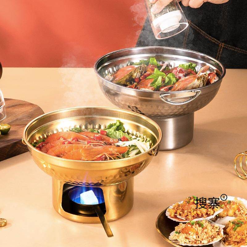 酒精炉子小火锅单人干锅锅具锅仔一人小铜锅泰式冬阴功锅汤锅商用