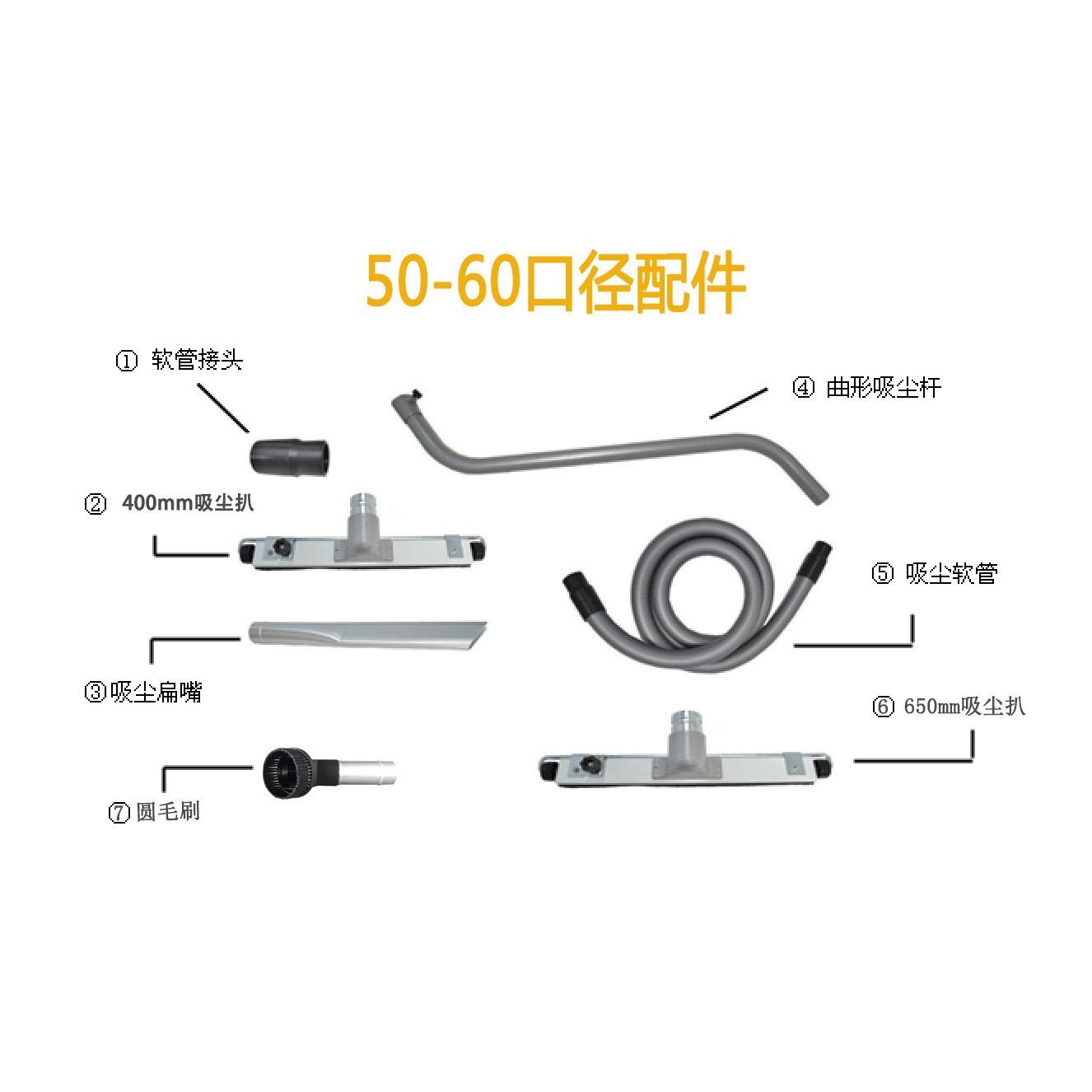 威德睿诺工业用吸尘器吸尘扒圆毛刷扁吸嘴40口径50口径60口径配件