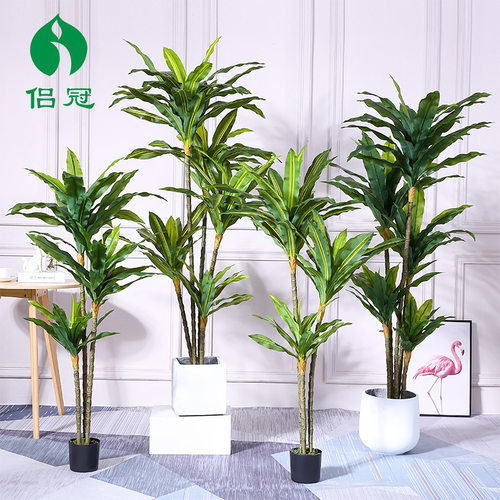 工厂仿真巴西铁巴西木绿植盆栽仿真植物树家居装饰摆件阳台假花卉