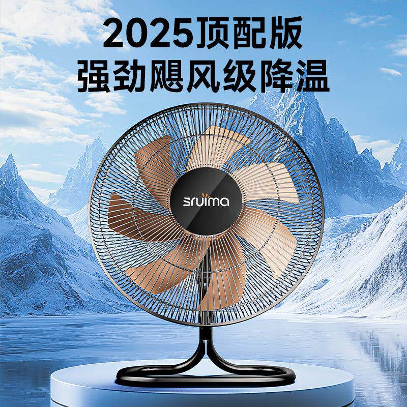 SUIRMA趴扇工业电风扇强风办大功率家用商铺SR40公电地风扇台式车