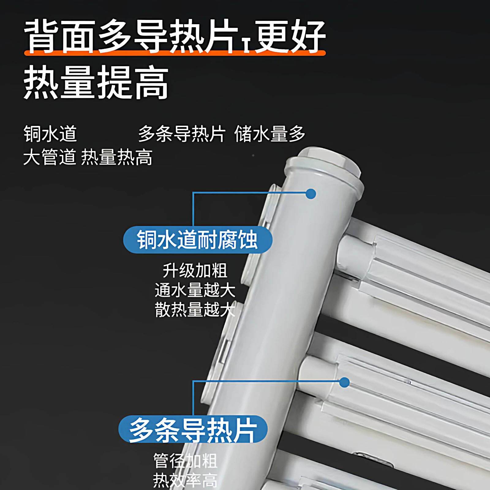 铜铝用复合小置竹篓暖挂气片家壁暖气化妆室水铜铝复合暖散热器毛