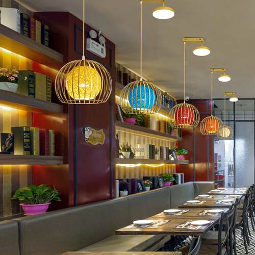 简约餐厅餐饮灯具个性创意店铺商用网红烧烤餐馆火锅店吊灯带射灯