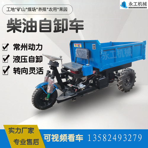 工程自卸车拉灰拉砖混泥土三轮车养殖清粪垃圾车农用拉粮食三马子