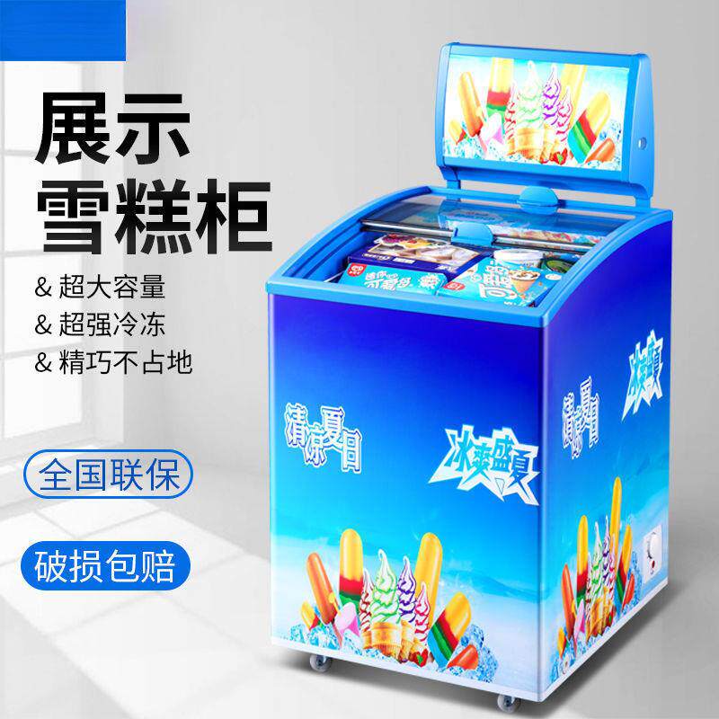 雪糕柜展示柜冷冻冷藏大容量车用冰柜小型玻璃圆弧柜车载冰箱